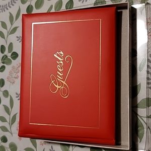 Amscan guest book red padded cover with gold colored lettering